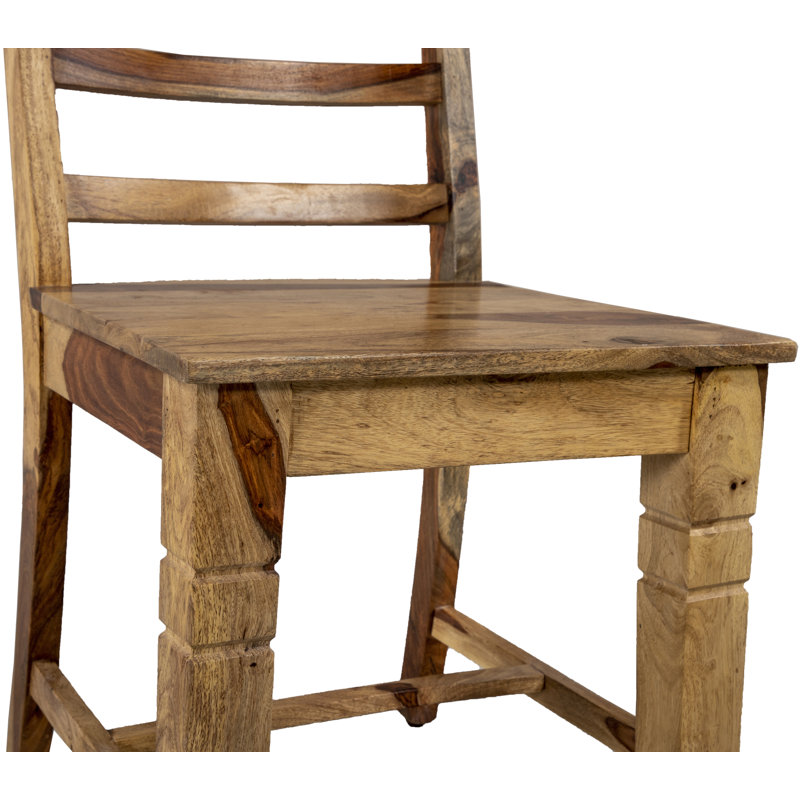 Chaise d'appoint en bois massif Kirkland, Beige