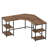 56.9" L Shaped Desk with Shelves Corner Computer Desk Large Table-1023504406