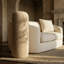 Lampe sur pied en tissu beige Colberta