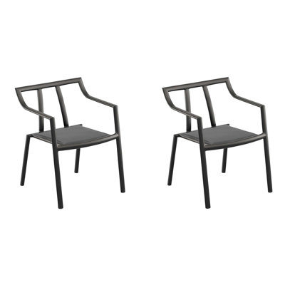 Markoe Stacking Metal Patio Dining Armchair