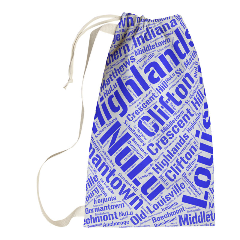 Sac à linge Nevada District Word Art, Los Angeles, Grand (H 36 po x l 28 po x P 1,5 po), Bleu
