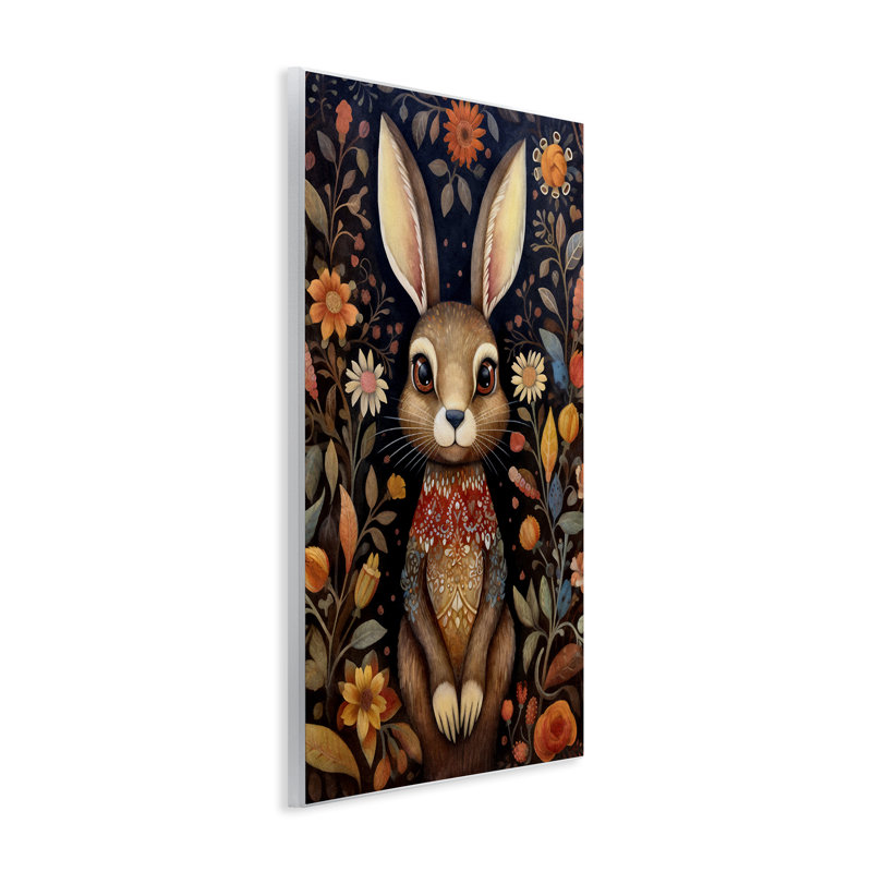 Art sur bois, motif de lapin, plaque murale par The Dutch Lady, H 15 po x l 10 po