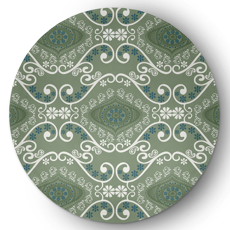 Manalapan Chenille Oriental Indoor Rug, Round 5'