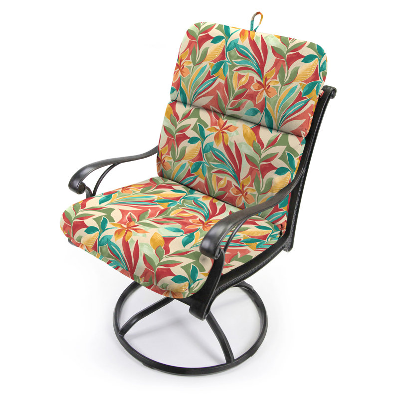 22" x 45" Outdoor Chair Cushion with Ties and Loop (Set of 2)