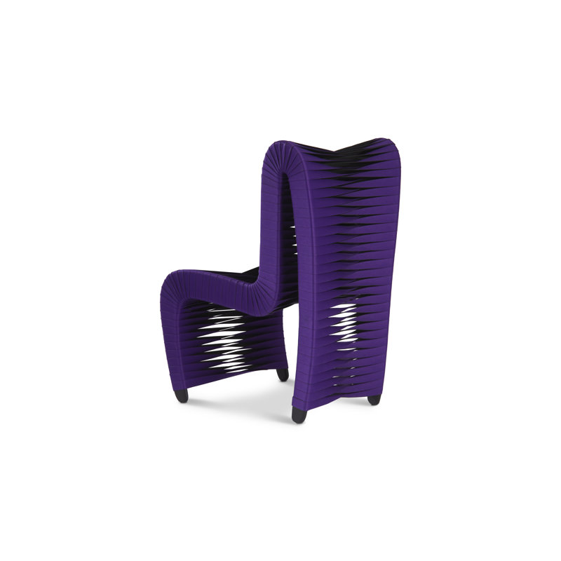 Seat Belt Cotton Upholstered Side Chair, Purple