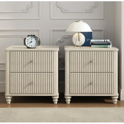 Fluted Nightstand 2-Piece Set