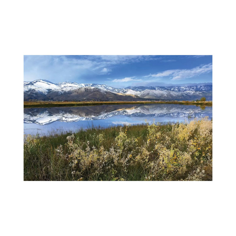 Carson Range Reflected in Washoe Lake, Nevada 1 Piece Wrapped Canvas Wall Art, 101.6 cm H x 66.04 cm W x 1.91 cm D