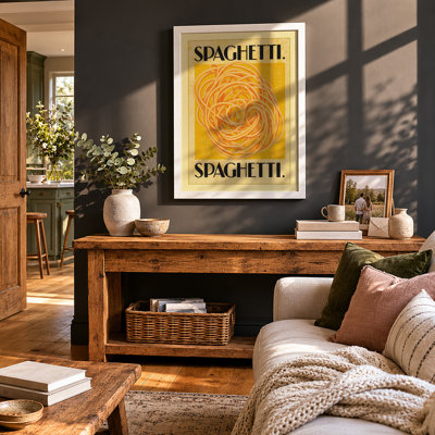 Spaghetti Poster Retro - Framed Print
