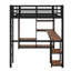 Structure de lit mezzanine avec garde-robe, bureau et tablettes de rangement