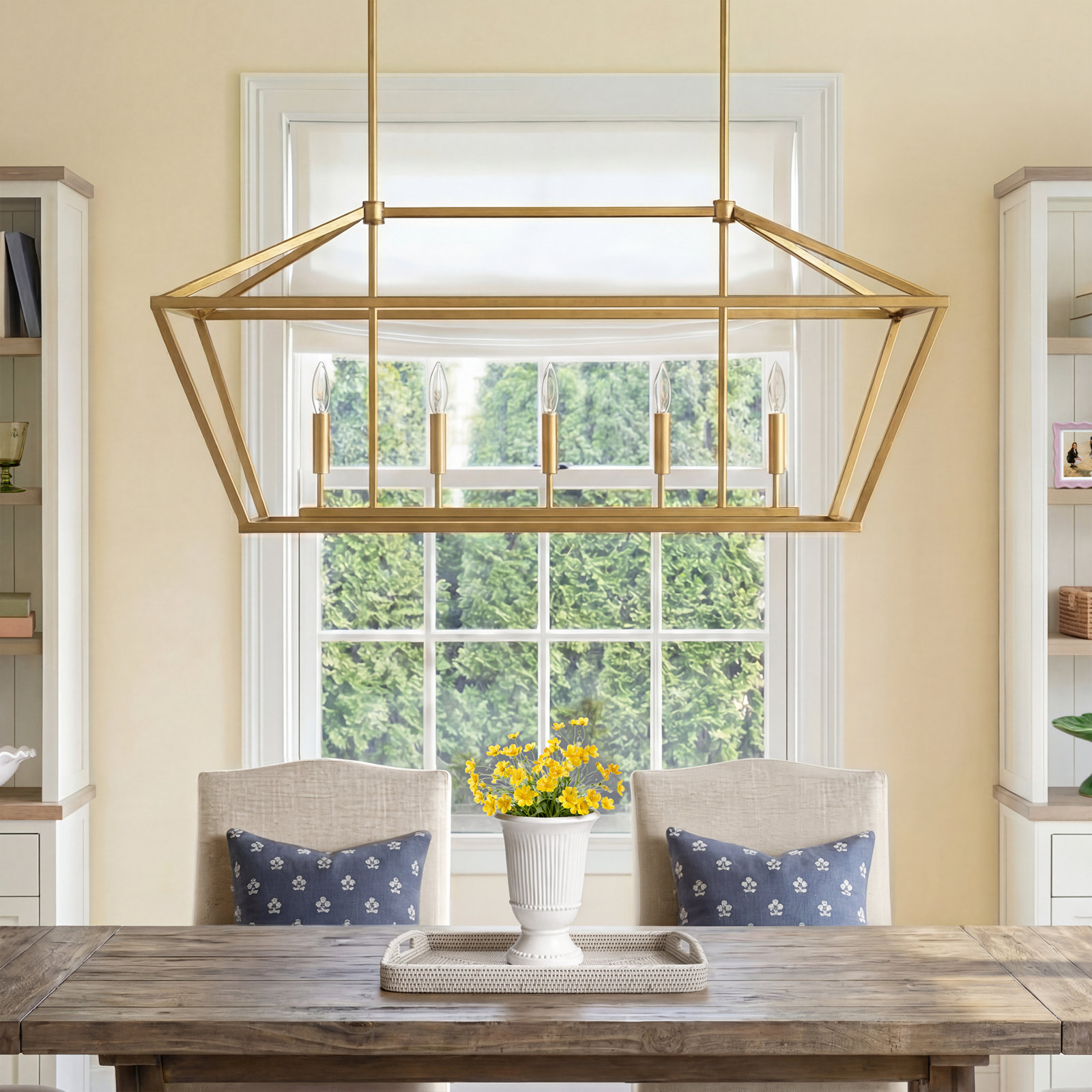 Glenhaven 5 Light Dimmable Pendant, Vintage  Gold
