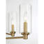Lustre Timeless à six lumières avec verre côtelé transparent - laiton satiné
