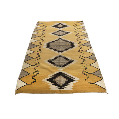 One-of-a-Kind 3'10 X 5'9 1950s Rectangle Wool Area Rug in