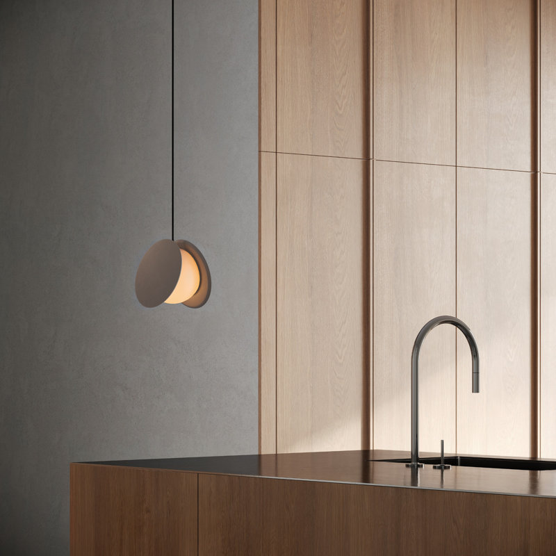 Pendulum Pendant Light, Black, Smoke, 14" H x 9.69" W x 8.03" D