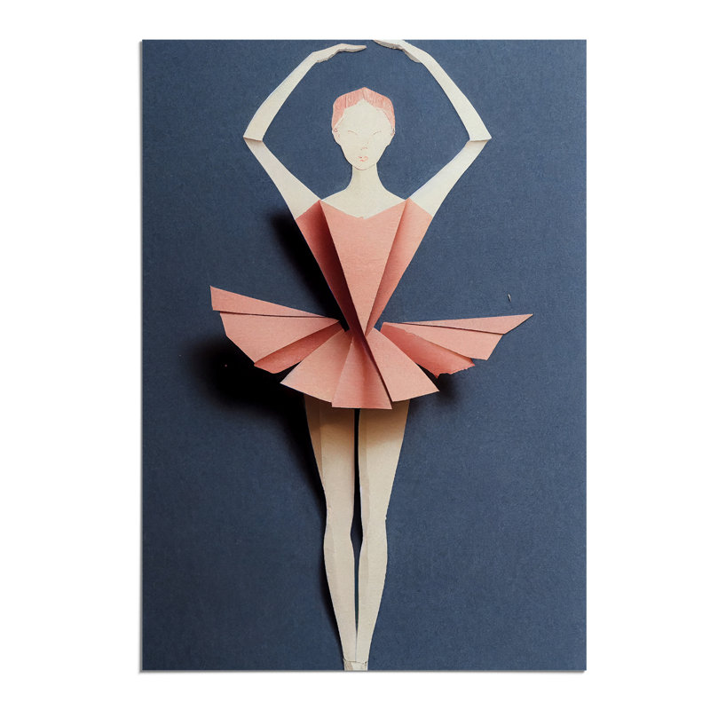 Paper Ballerina Dancer - Wall Art, 42cm H x 29.7cm W, Paper, No Matte