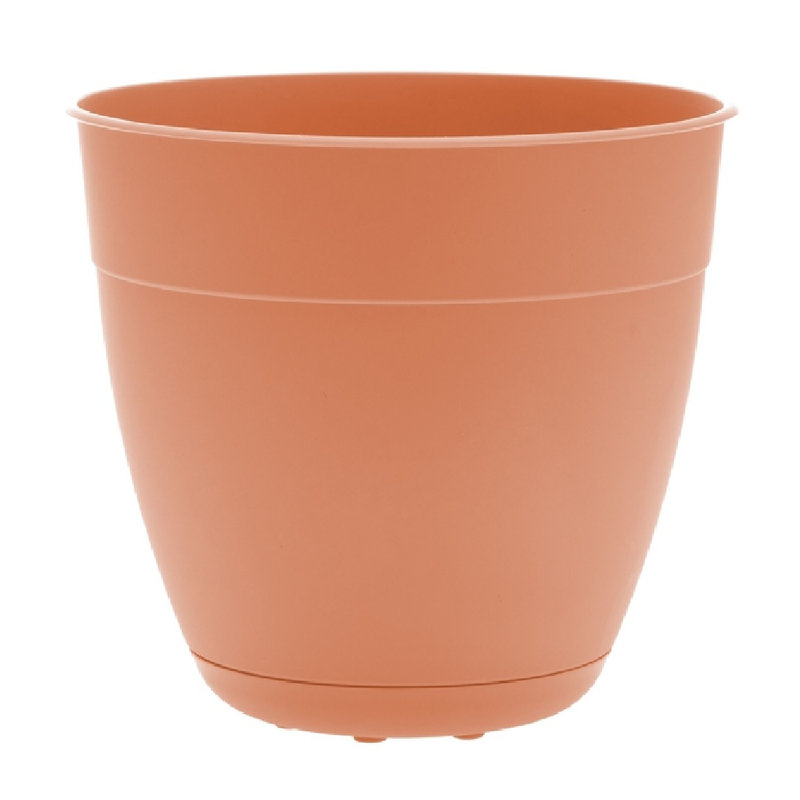 Jardinière intérieure / extérieure en plastique recyclé Dayton avec soucoupe attachée, H 9 po x l 2 po x P 9 po, Corail