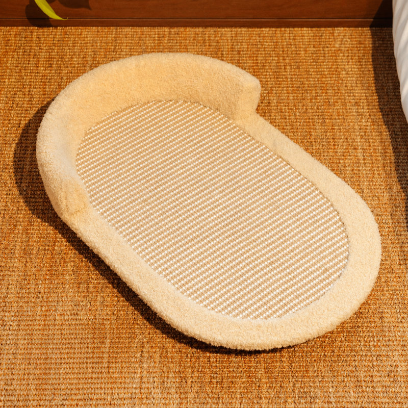 Canapé-lit surélevé en forme de griffes pour chat Icecream & Shallows, Forme régulière: 22,8 x 15 x 5,1 pouces, Naturel