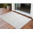 3' X 5' Ivory Striped Washable Indoor Outdoor Area Rug