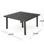 Table carrée 64 "pour l'extérieur - Gris avec tige en fer