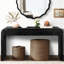 Bureau d'entrée noir antique de 150 cm, design avec tiroirs dissimulés, bois massif +, facile à assembler pour le salon, le corridor et la salle à manger, poignée d'assemblage pour le corridor,