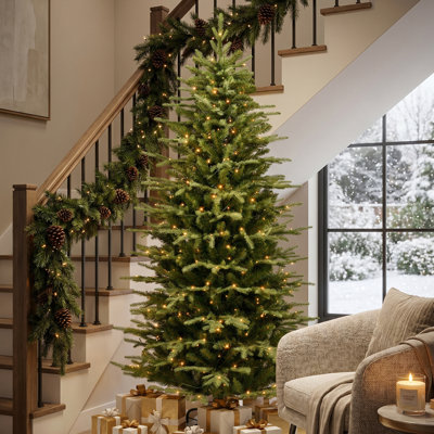 Slim Pre-Lit Fir Christmas Tree