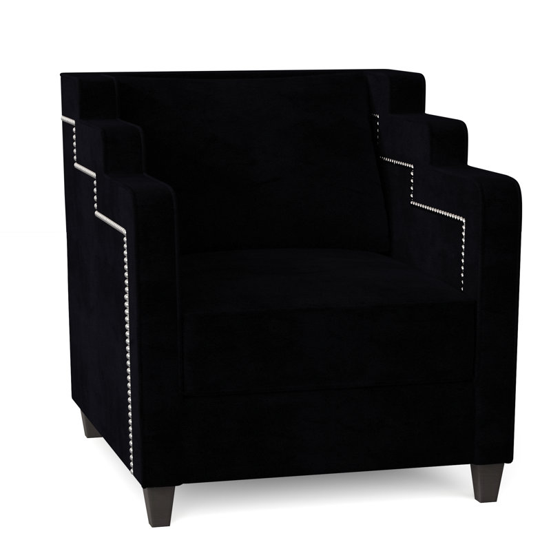 Abbey Armchair, Bella Black Performance Velvet, Espresso