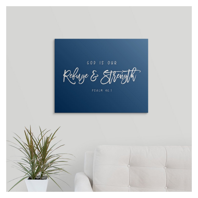 « psalm 46:1 », art textuel, H 16 po x l 20 po x P 1,5 po, Toile