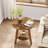 Solid Wood Round Side Table, 2-Tier End Table With Storage Shelf