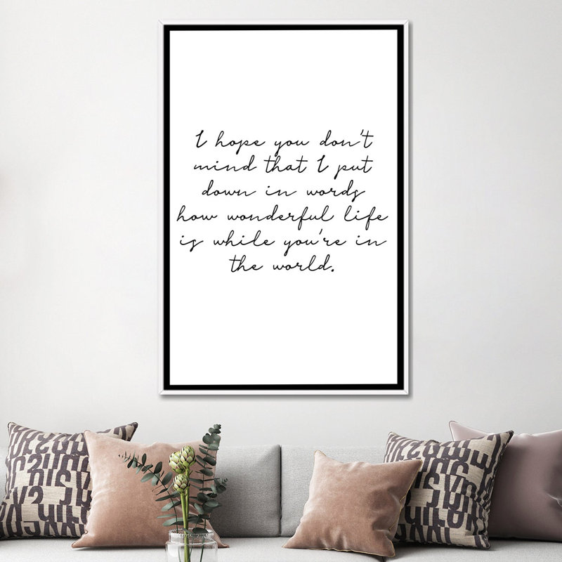 «Typo? 1 Rectangle», reproduction d'art textuel, Toile blanche encadrée, Pas de tapis, H 60 po x l 40po x P 1,5 po