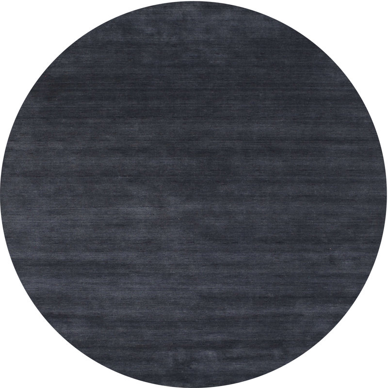Tapis contemporain gris, Rond 5 pi