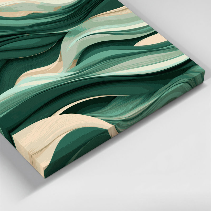 Abstract Landscape 60 Green Canvas Wall Art, 12" H x 12" W