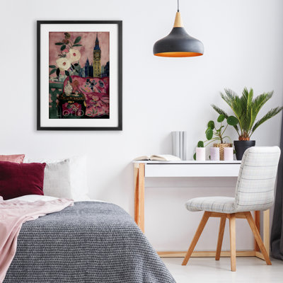 «London Spring Blossoms», reproduction sous verre encadrée, design par Annabelle Hall