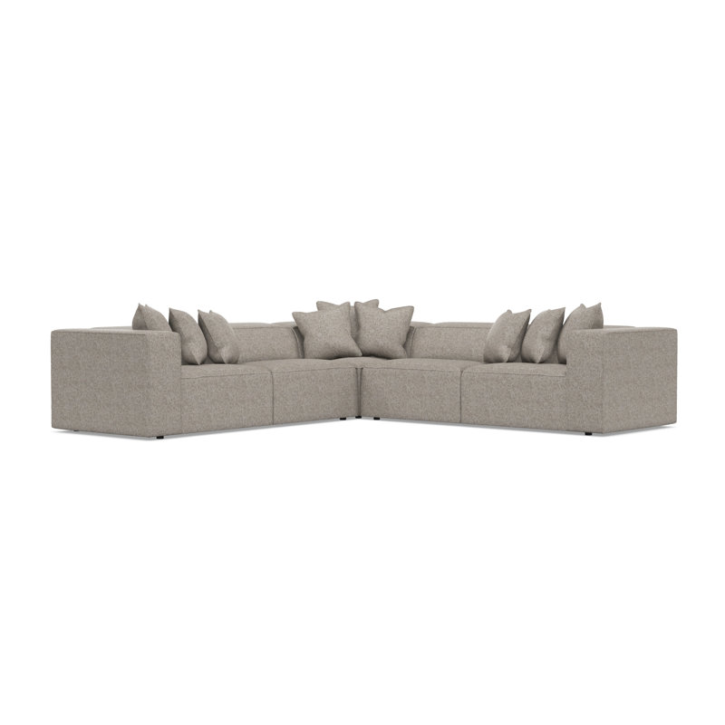 Bernhardt Bliss 3-Piece Fabric Sectional, 28" H x 123.5" W x 123.5" D, Light Brown Polyester
