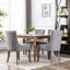 2 chaises de salle à manger latérales - Chaise luxueuse en tissu gris avec des pieds en bois massif et une tête de clou en bronze élégante-568113724