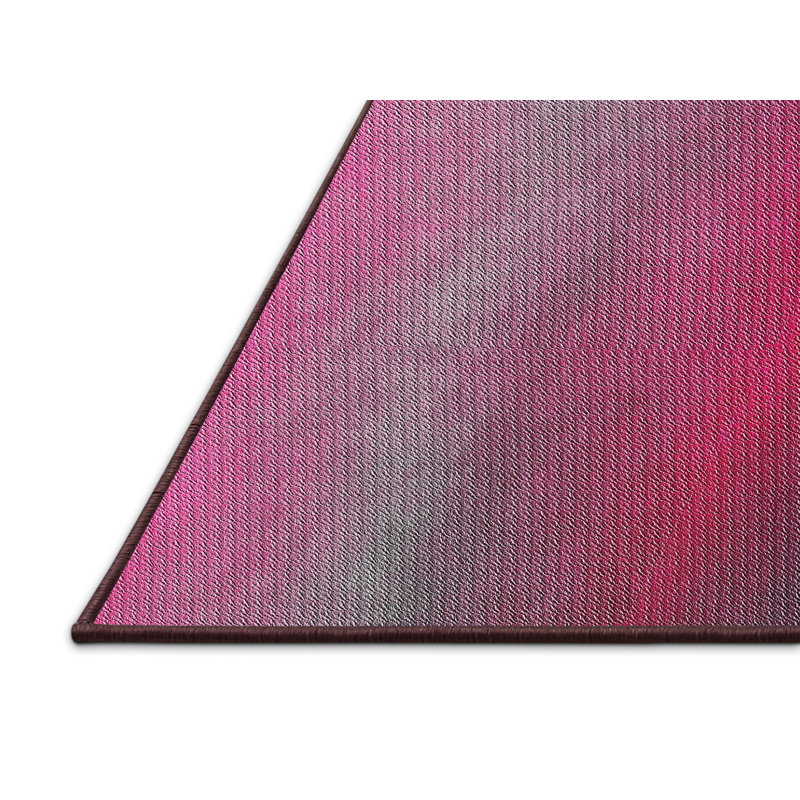 Tapis rose/zone grise à motifs, Rectangle 8 pi x 10 pi
