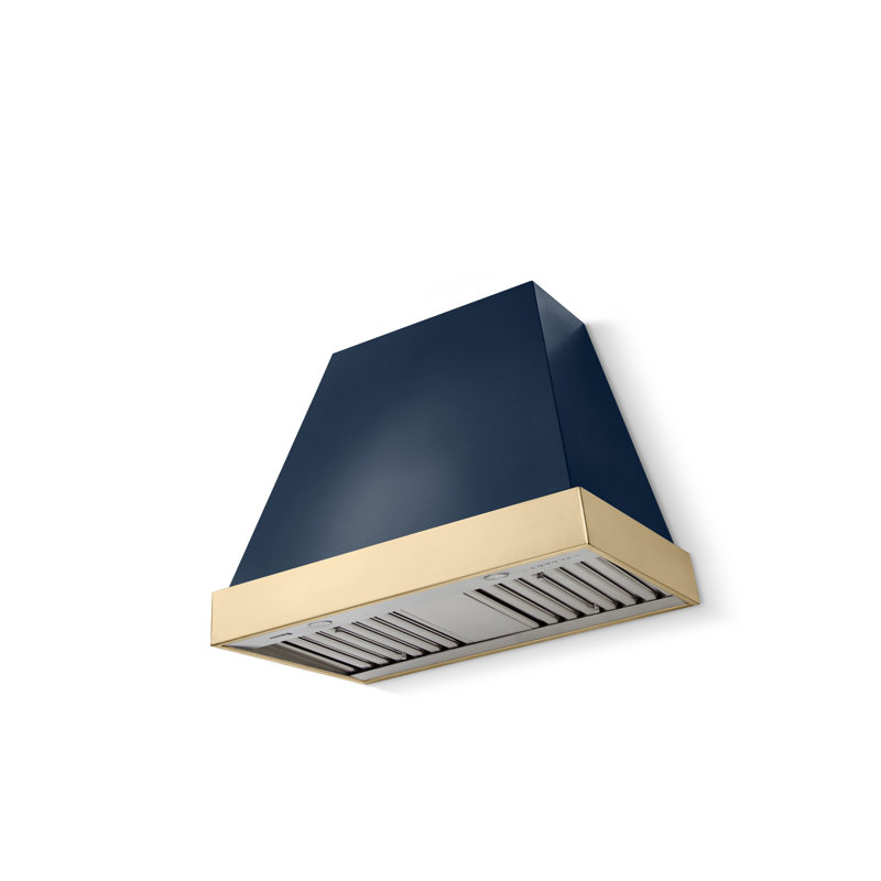 Euclid 36 X 30 Hood 600 CFM, Polished Brass, Indigo