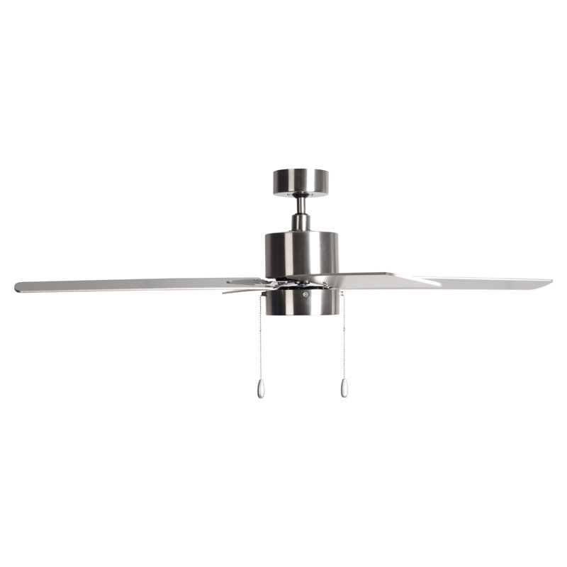 Borges 52" 4-Blade Indoor Ceiling Fan, Brushed Nickel, Brushed Nickel