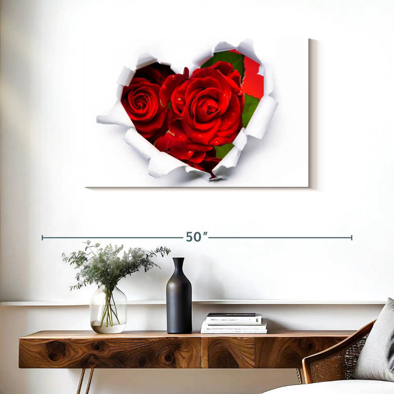 Bouquet de roses en forme de cœur Harnek, H 24 po x l 36 po
