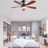 52" Modern Ceiling Fan With 5 ABS Blades, 3 Color Dimmable Led Light And Remote Control-908815047-908815040