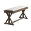 Banc de salle à manger 1 pièce - Bois massif de style contemporain avec placage, siège à coussin crème, pieds uniques