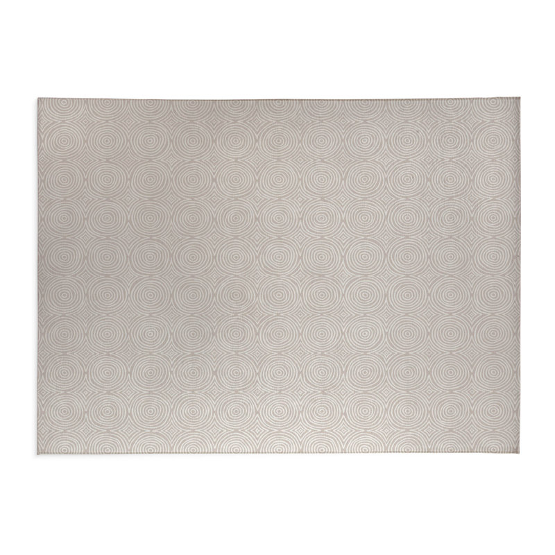 Tapis de cuisine anti-dérapant Rolling Circles, Taupe, Rectangulaire 2 pi x 3 pi