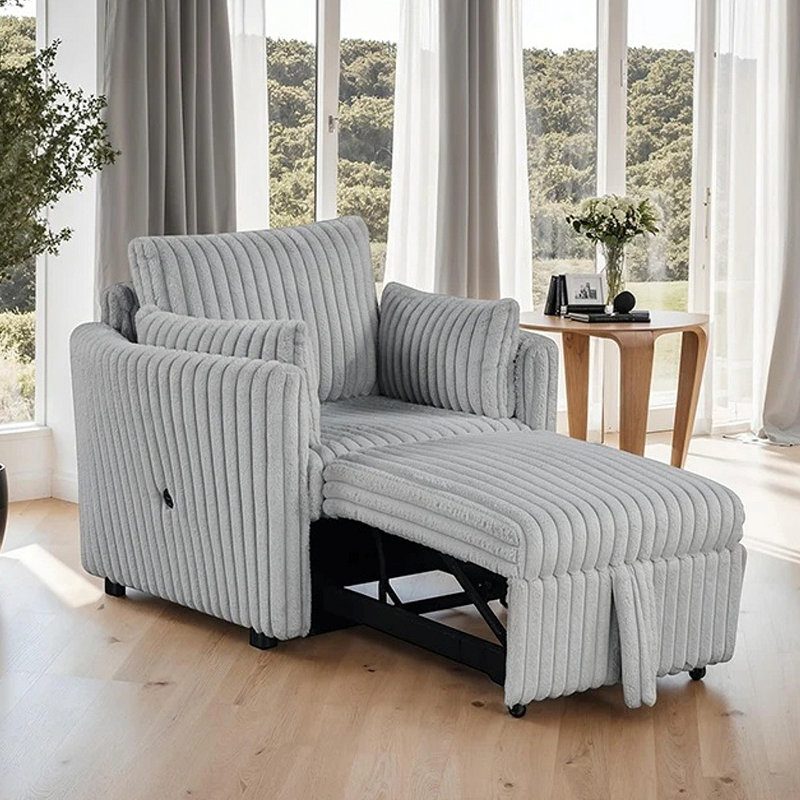 Chaise avec accoudoirs courbés et port de charge USB