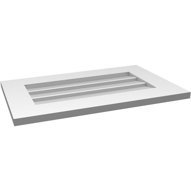 Vent à pignon rectangulaire en uréthane non-fonctionnel, H 16 po x l 26 po x P 1 po