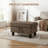 Brown Storage Ottoman | X-stitched Design | Non-pilling Fabric | Solid Wood Frame