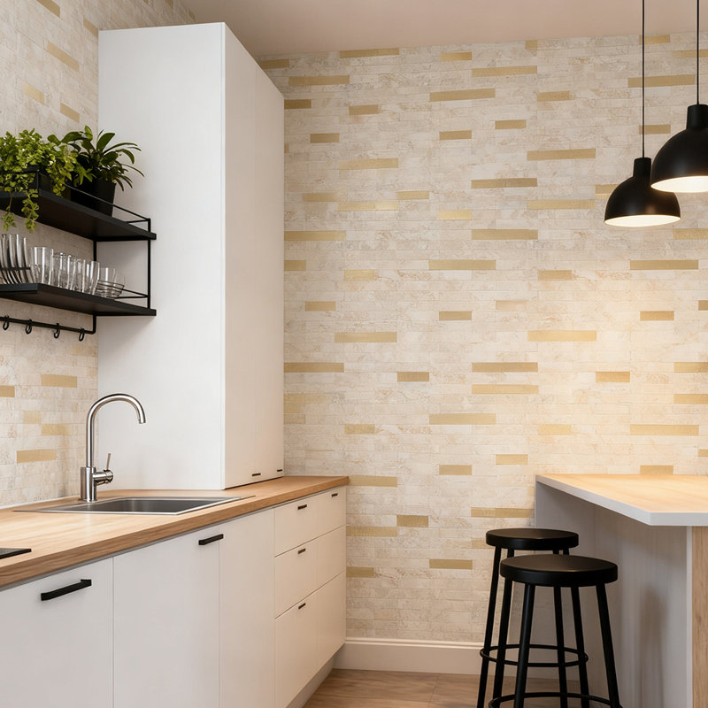 No Subject Wall Decals, Beige/Gold