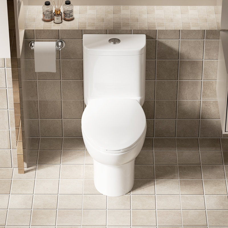 Comfortable Toilet With 17" Seat, 1.1/1.6 Dual Flush, Rimless Sanitary Basin, Quiet Gloss White 006 For Bathroom One Piece Hygienic Ceramic Silent