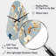 Oiseau paradis minimaliste bleu et blanc - horloge florale asymétrique en métal, horloge murale de forme irrégulière-104237742