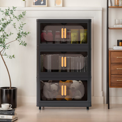 Stackable Foldable Storage Bins With Lids And Wheels