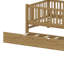 Structure de lit en bois avec barrière de sécurité et lit gigogne-129389341