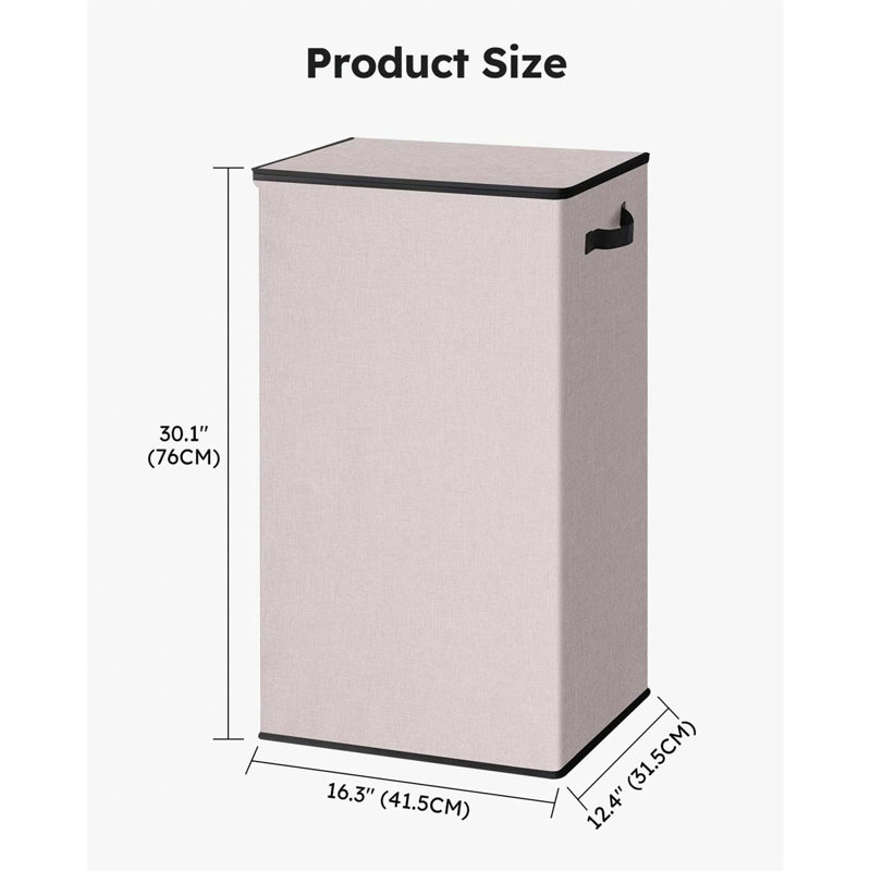 Bhargava Fabric Laundry Hamper with Handles, Beige