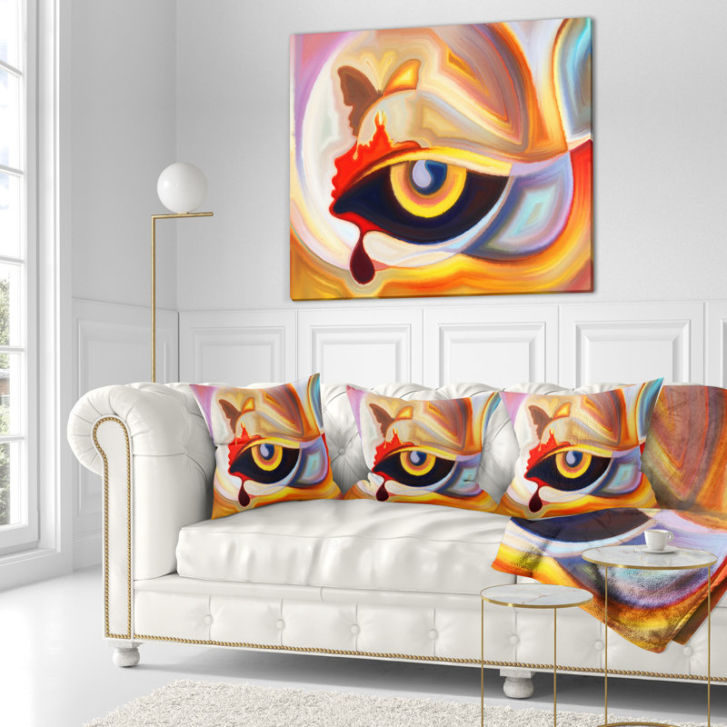 Eye s Intuition - Coussin imprimé abstrait, Rectangulaire, 12 po x 20 po